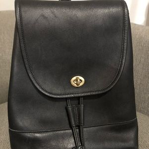 Original Coach Black Leather Rucksack Backpack